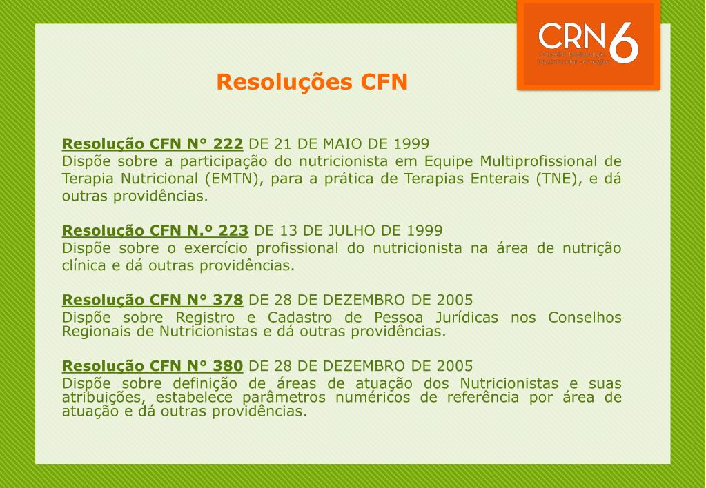 CONSELHOS REGIONAIS (CRN) - CFN