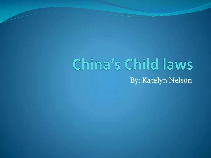 china s child laws n.