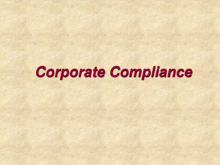 corporate compliance n.