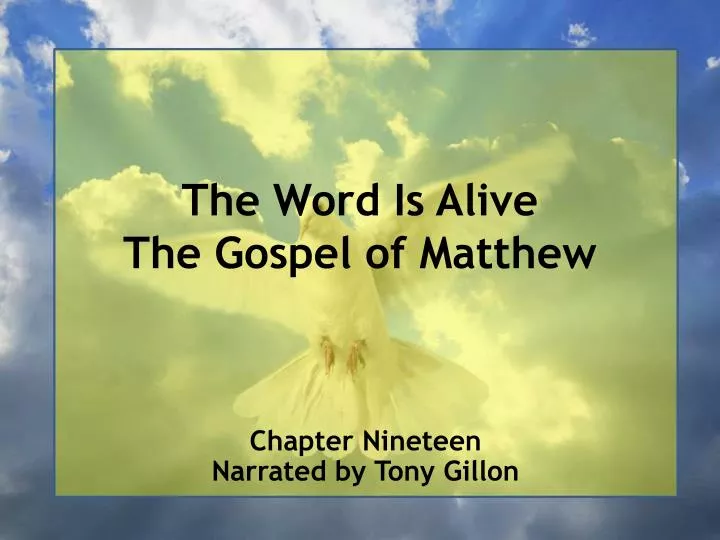 the word is alive the gospel of matthew n.