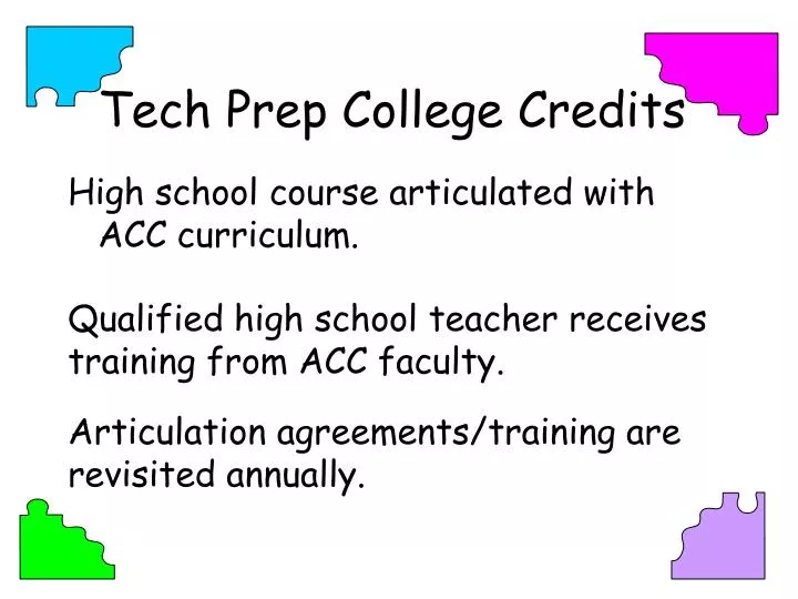 tech prep college credits n.