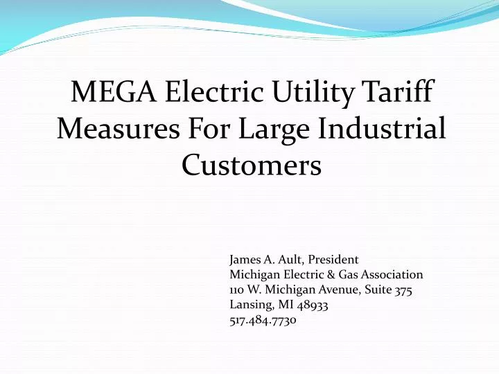 PPT - MEGA Electric Utility Tariff Measures For Large ...