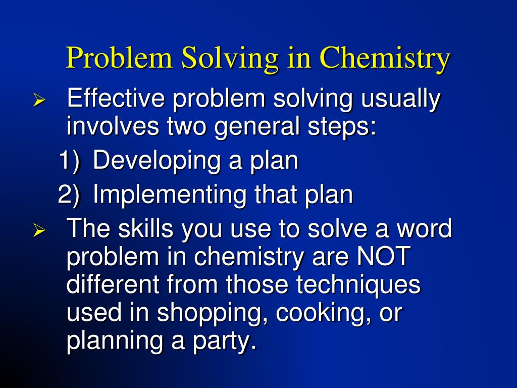 problem solving skills chemistry