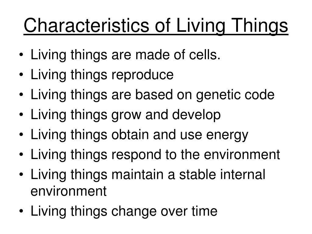 powerpoint presentation on characteristics of living things