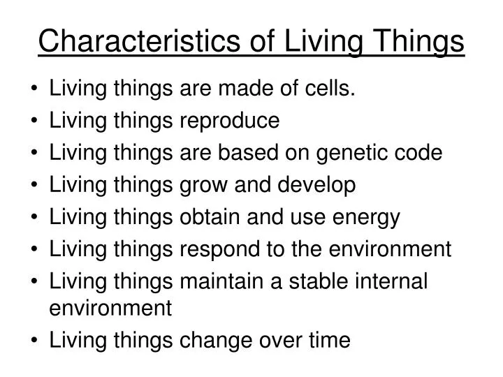 characteristics of living things n.