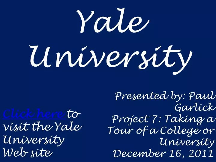 PPT Yale University PowerPoint Presentation, free download ID1604982