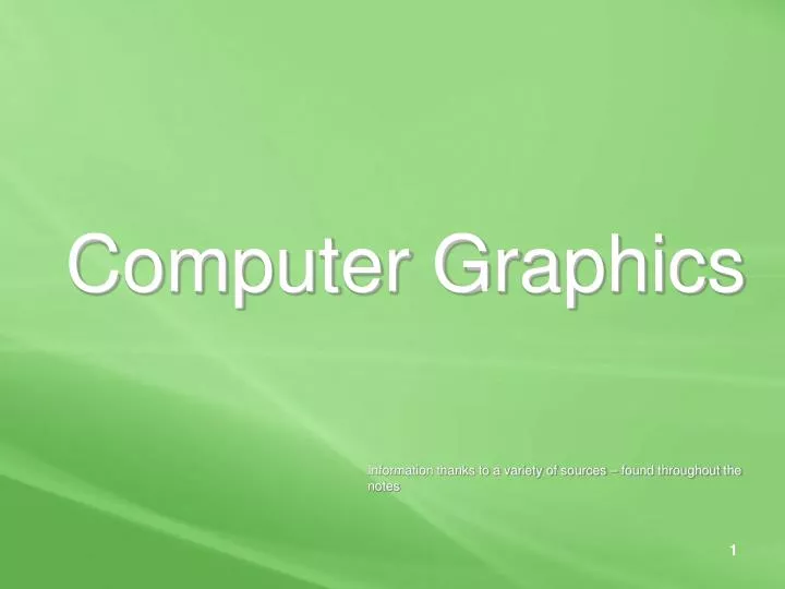 computer graphics presentation topics