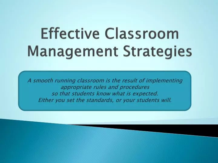 effective classroom management strategies n.
