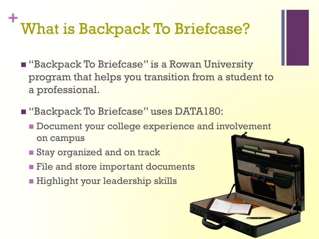 PPT Backpack To Briefcase PowerPoint Presentation, free download ID