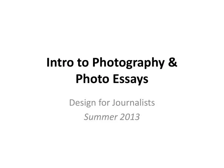 introduction to photography essay