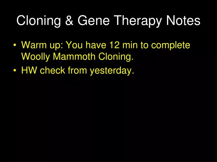 cloning gene therapy notes n.
