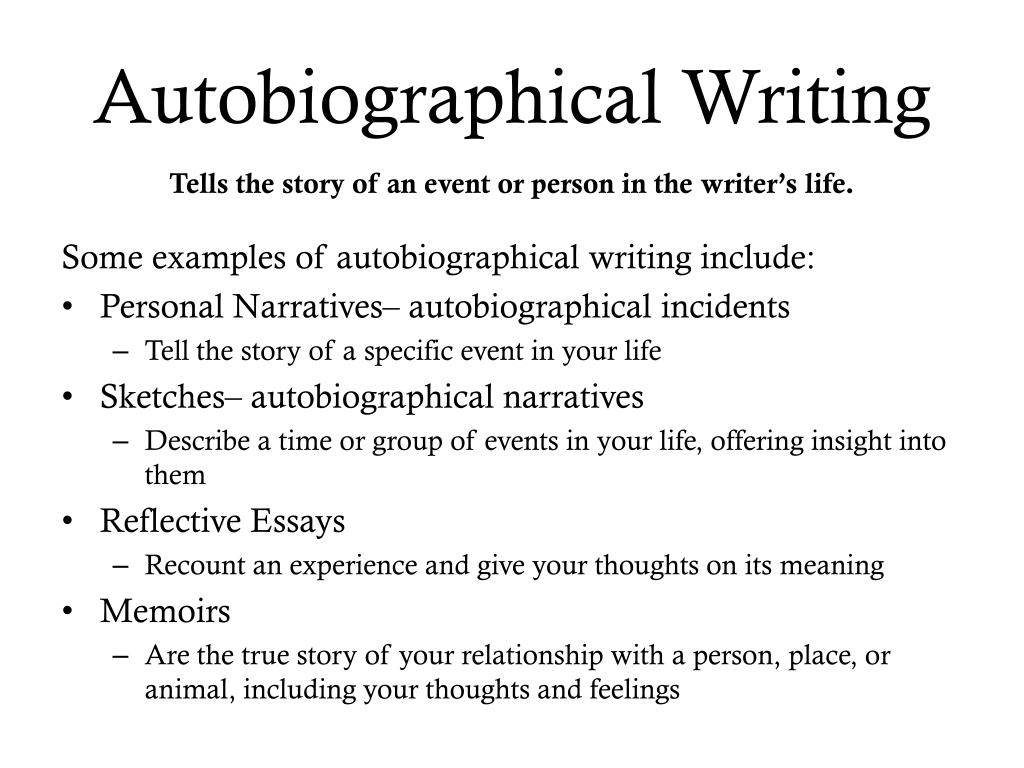 autobiographical essay about writing