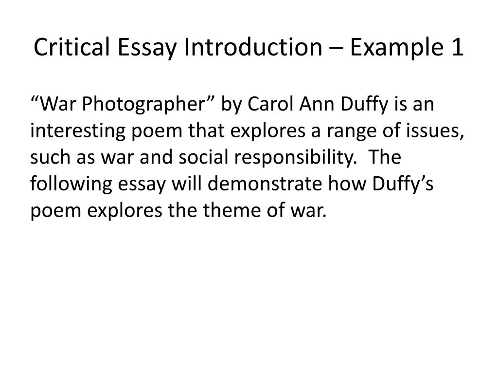 critical essay introduction