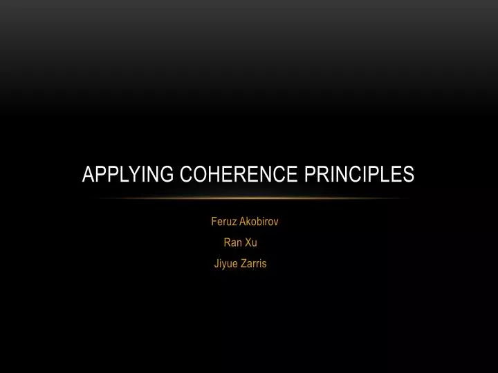 applying coherence principles n.