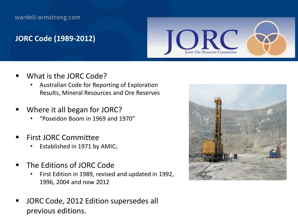 PPT - The implications of the new JORC Code (2012) with regard to ...