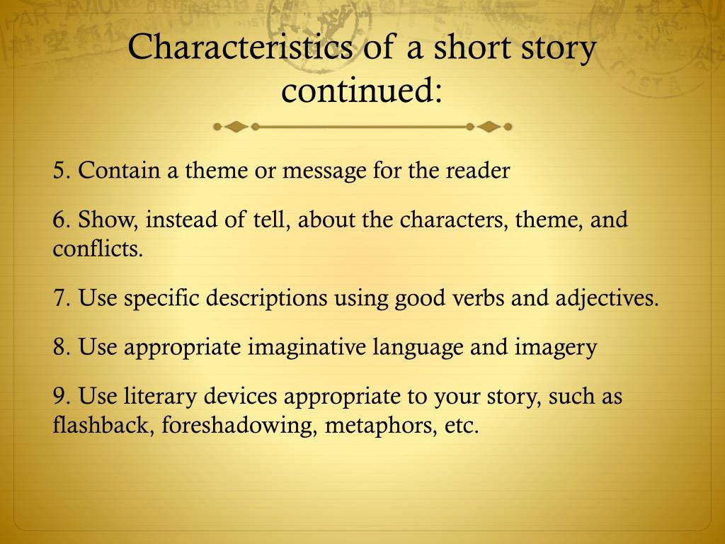 features of a short story essay