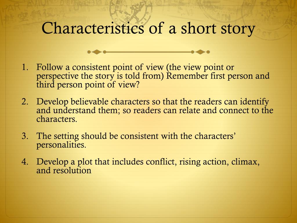 characteristics of narrative short story