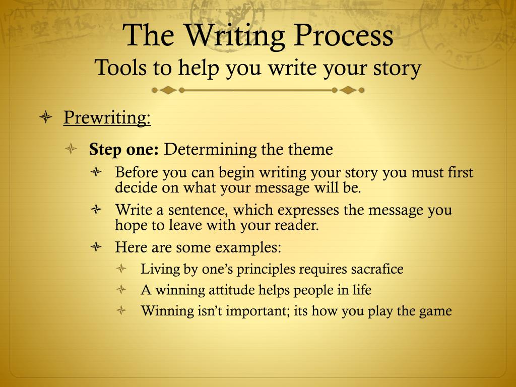 Перевести stories. Writing process.