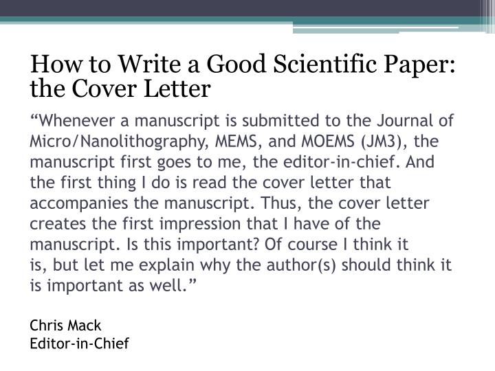 ppt writing cover letters for scientific manuscripts powerpoint scientific cover letters
