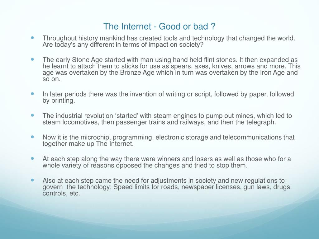 is internet good or bad essay