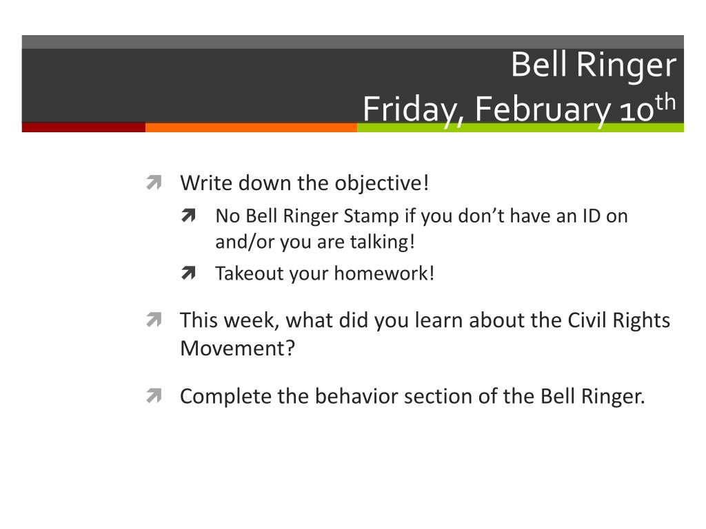 PPT - Bell Ringer: Monday, February 6 th PowerPoint Presentation, free ...