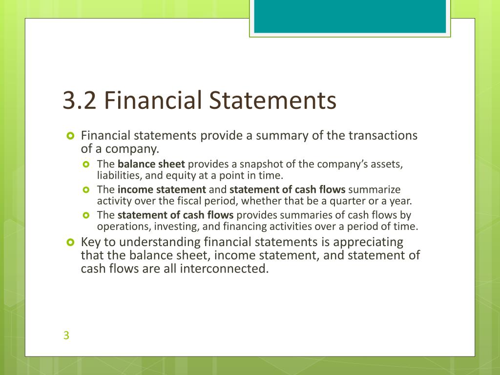 PPT - Chapter 3 Financial Statements PowerPoint Presentation, free ...