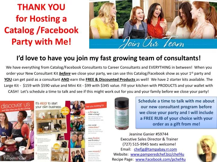 Ppt Thank You For Hosting A Catalog Facebook Party With Me Powerpoint Presentation Id