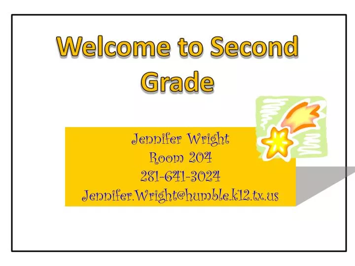 welcome to second grade n.