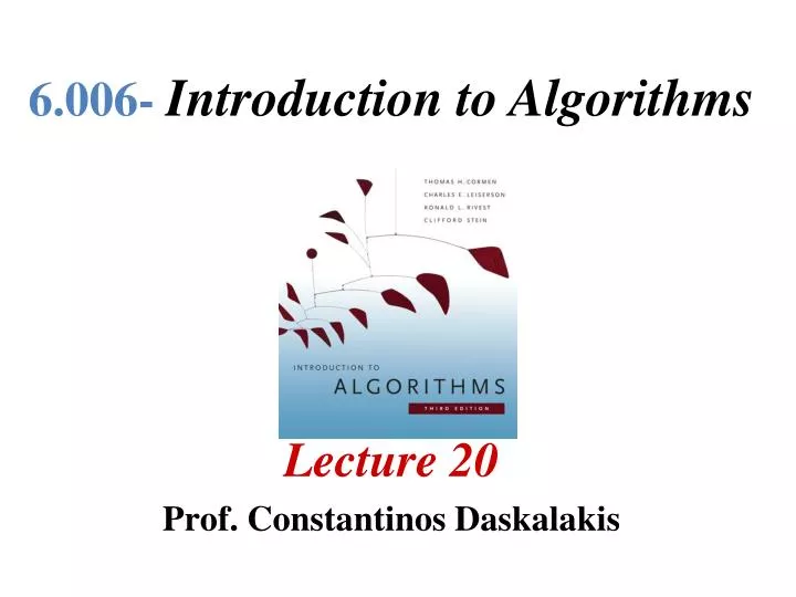 PPT - 6.006- Introduction to Algorithms PowerPoint Presentation, free ...