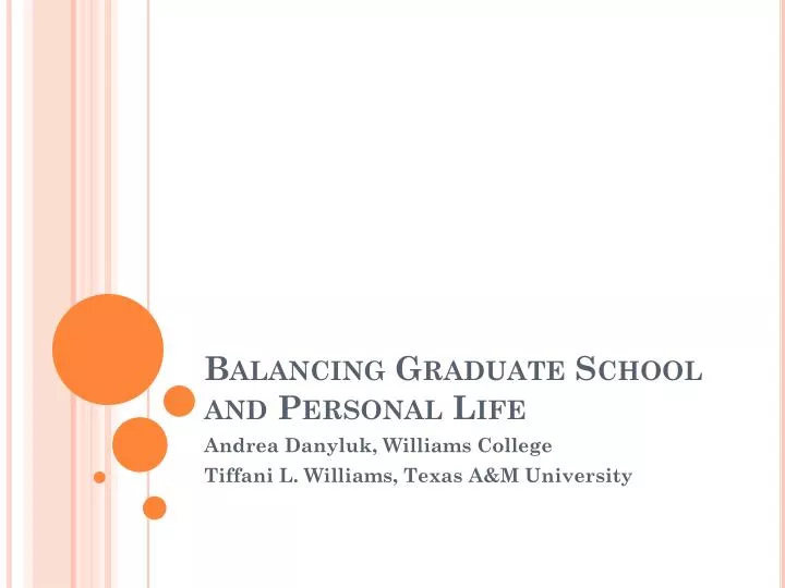 balancing graduate school and personal life n.