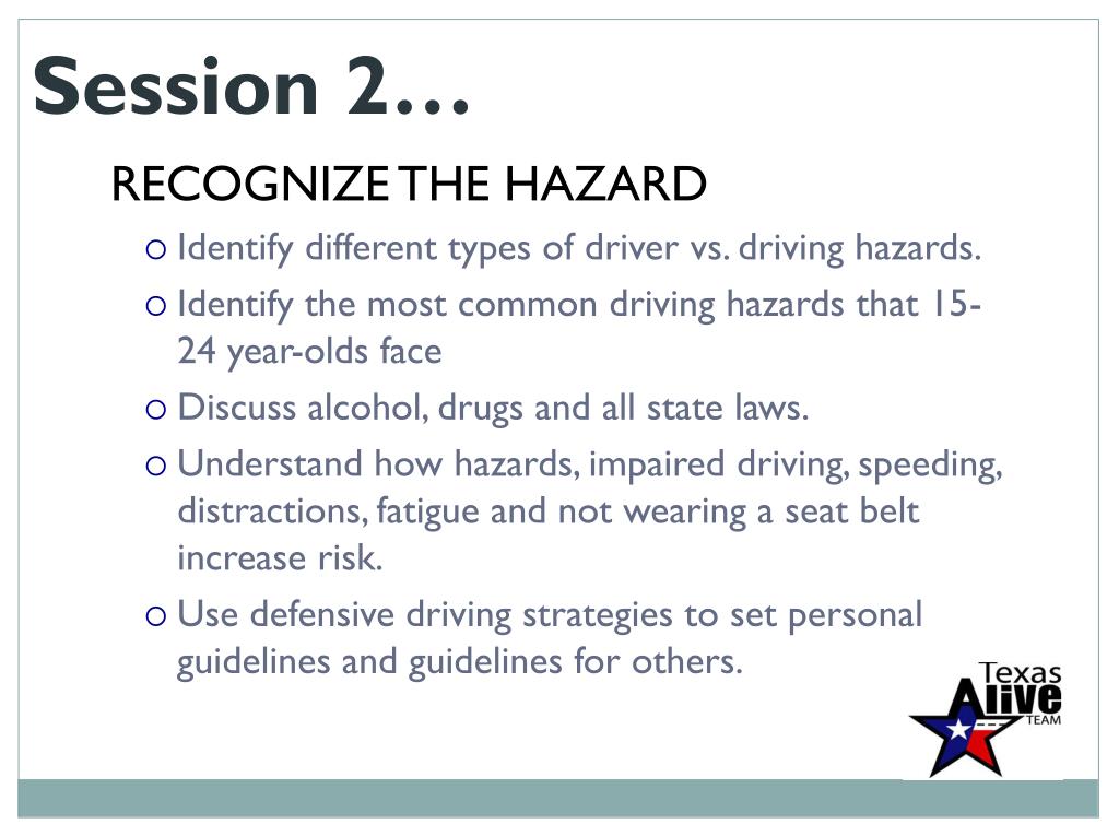 PPT - The National Safety Council’s “Alive at 25” Driver Safety Program ...