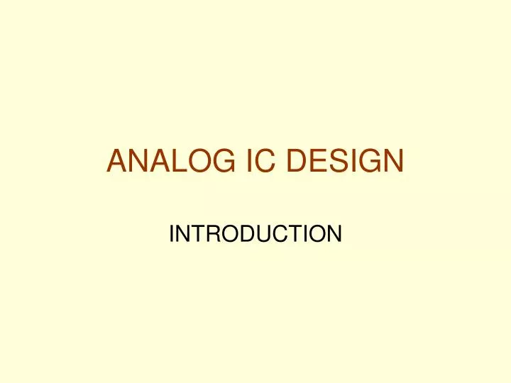 analog ic design n.