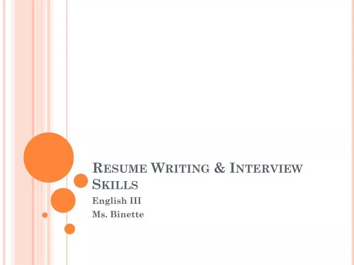 writing a resume job interview
