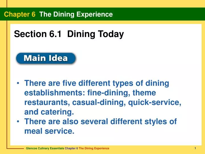PPT There are five different types of dining establishments fine