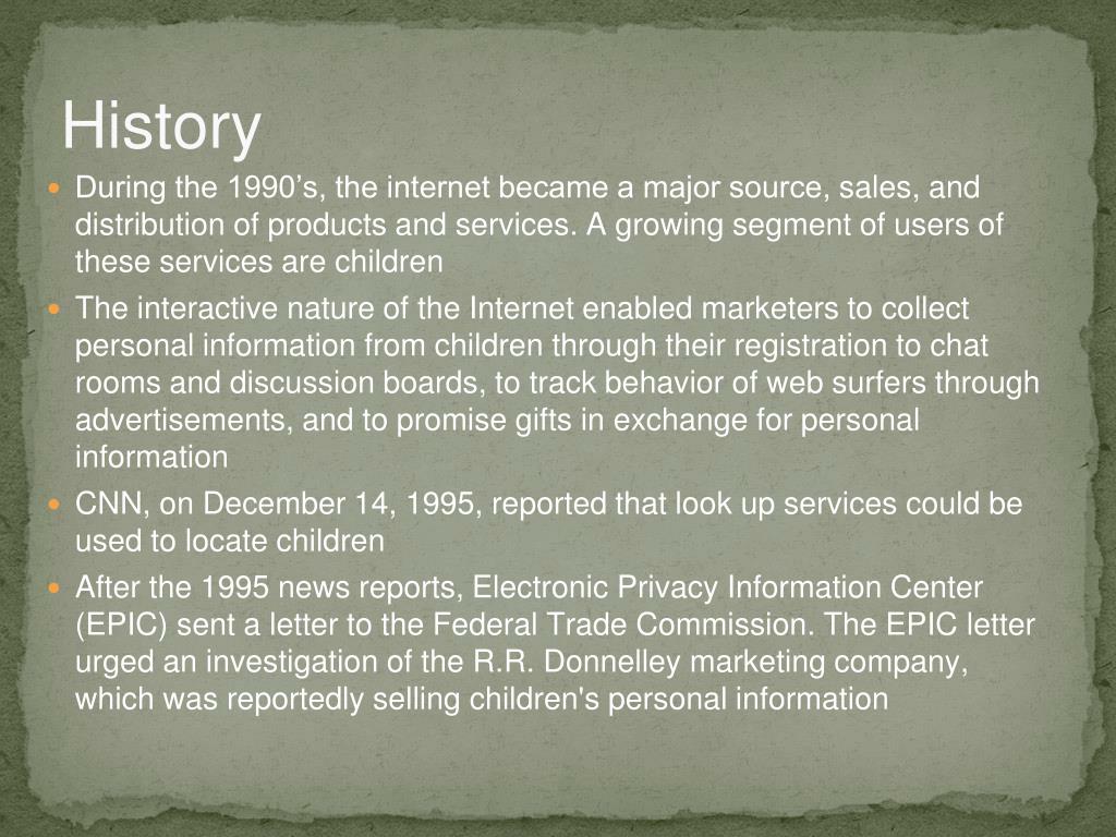 PPT - For Children’s Online Privacy Protection Act (COPPA) PowerPoint ...