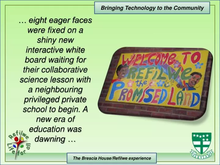 PPT The Brescia House/ Refilwe experience PowerPoint Presentation