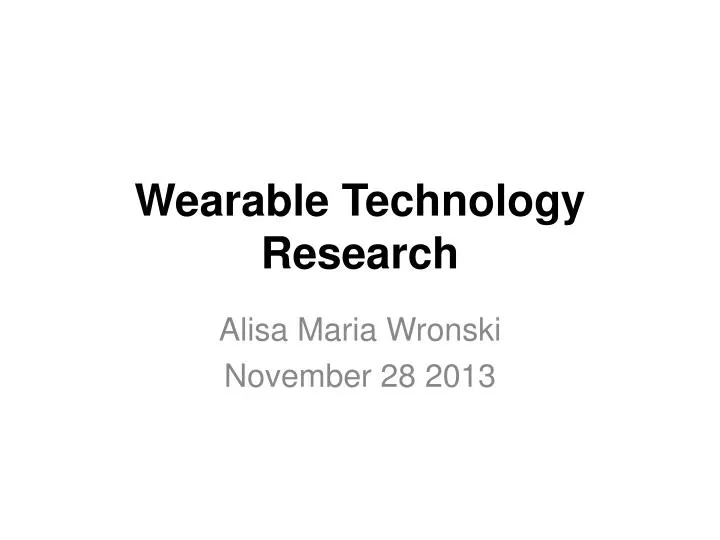 PPT Wearable Technology Research PowerPoint Presentation, free