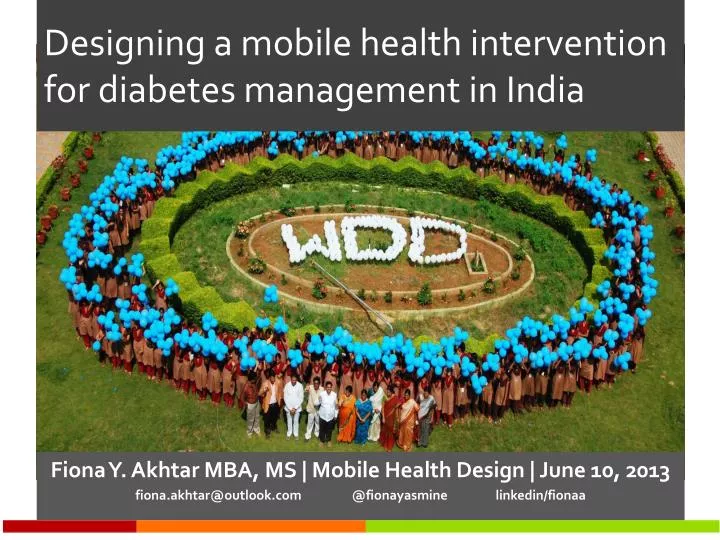 designing a mobile health intervention for diabetes management in india n.