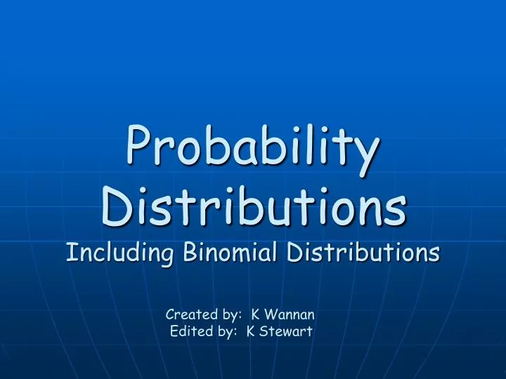 probability distributions including binomial distributions n.