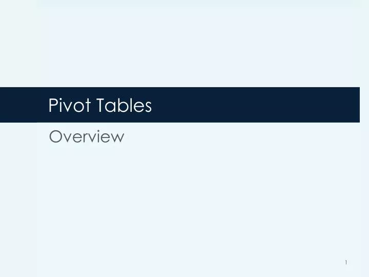 pivot tables n.