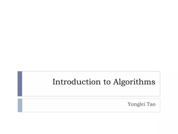 PPT - Introduction to Algorithms PowerPoint Presentation, free download ...