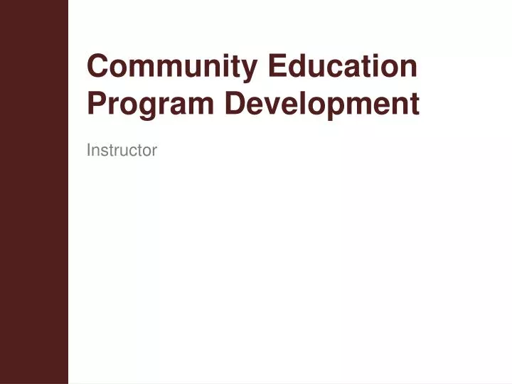 community education program development n.