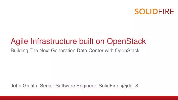 agile infrastructure built on openstack n.