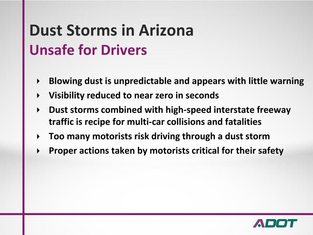 PPT - Ensuring Motorist Safety During Dust Storms in Arizona ...