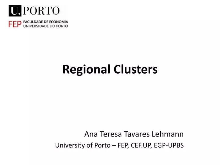 regional clusters n.