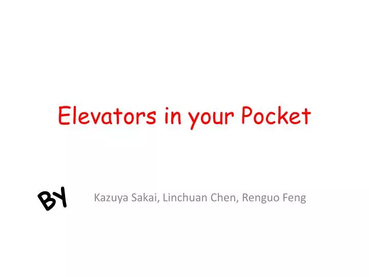 elevators in your pocket n.