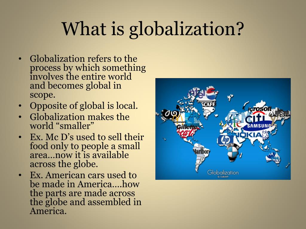 visual presentation about generalization of globalization