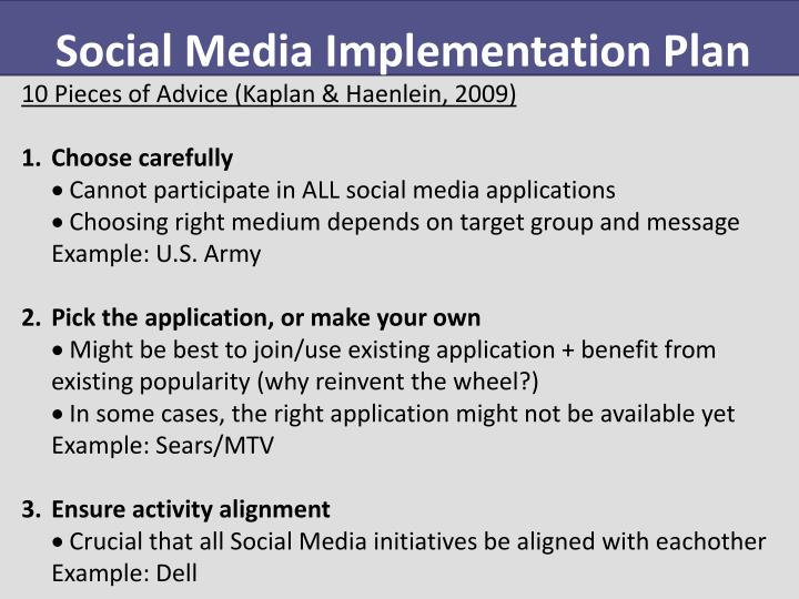 Ppt Week 9 Social Media Strategy Point Presentation Id 1616010 Social Media Implementation Plan