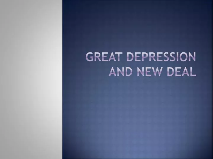 great depression and new deal n.