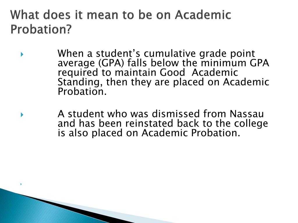 PPT Academic Probation PowerPoint Presentation Free Download ID 